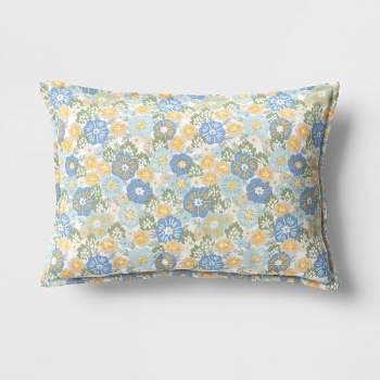 Printed Cotton with Embroidery Lumbar Throw Pillow - Room Essentials™