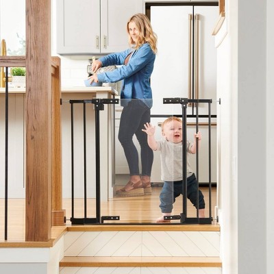 Toddleroo by North States Step Safe Clear Walk Through Baby Gate - Black
