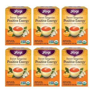 Yogi Sweet Tangerine Positive Energy Tea - 16 Tea Bags per Pack - 6 Packs - 1 of 3