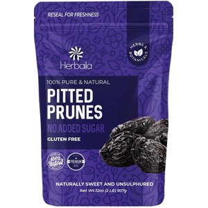 Herbaila Prunes Pitted Unsweetened, Dried Plums, No Sugar Added, Naturally Sweet & Unsulphured, Non-GMO, 2 lb (32 oz) - 1 of 4