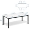 Homhougo 78.7"Farmhouse Dining Table for 6-8 People Rustic Industrial Kitchen Table with Sturdy Metal Frame & Chamfered Corners White - 2 of 4