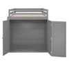 Okak Full Size Wood Bunk Bed with Built-in Wardrobe, Storage Drawers, Loft Bunk Bed with Desk for Teens, Easy Assemble, Gray - 4 of 4
