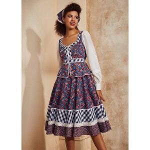 GUNNE SAX for ModCloth Camille Corset Midi Dress Circe's Crown 1X