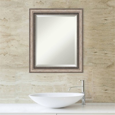 Lyla Ornate Silver and Bronze Rectangular Bathroom Vanity Mirror