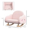 NicBex Toddler Rocking Chair Solid Wood Frame, Faux Lambswool Fabric, Kids Armchair for Nursery & Playroom, Non-Toxic for Ages 1-3 Years - 3 of 4