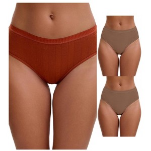 INSPIRE CHIC Women's High Waisted Butt Lifter Briefs Tummy Control Underwear, Available in Plus Size 3 Packs - 1 of 4