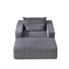 75'' Corduroy Sponge Lounge Sleeper Sofa with Removable Footrest, No Assembly Required and Backrest Pillow - 2 of 4