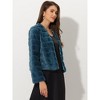 Allegra K Women's Winter Warm Cropped Collarless Faux Fur Fluffy Jacket - 2 of 4