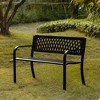 Gardenised Outdoor Steel 47 Park Bench for Yard, Patio, Garden and Deck, Black Weather Resistant Porch Bench, Park Seating - 2 of 4