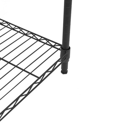 Black Adjustable 3-Tier Wire Utility Shelving Unit