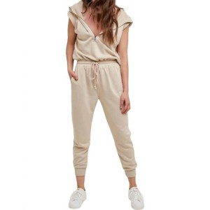 Women's French Terry Hooded Jumpsuit - WISHLIST - 1 of 3