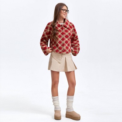 Женские куртки Wild Fable Women's Fleece Coat - Wild Fable™ Red Diamond Print L — фото 3