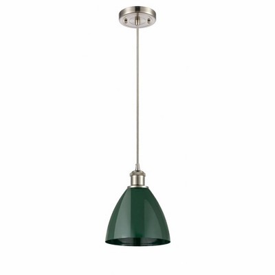 Plymouth Dome - 1 Light Cord Hung Mini Pendant In Industrial Style-11.25 Inches Tall and 7.5 Inches Wide