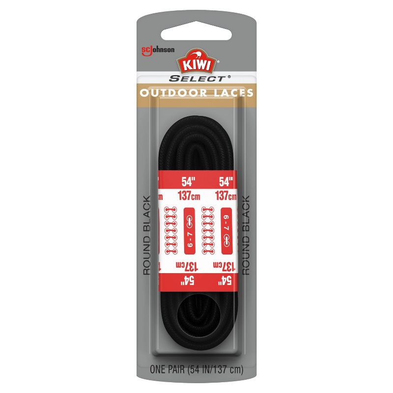KIWI Select Outdoor Round Laces - Black 54in, 1 of 6