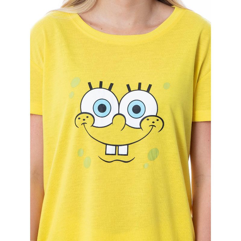 Nickelodeon SpongeBob SquarePants Womens' Faces 2 Piece Jogger Pajama Set Yellow, 4 of 5