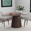 Cone shaped grille strip in natural wood color with oblique cut edges, oval dining table (conical base) - 4 of 4