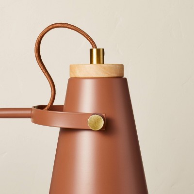 Terracotta Adjustable Metal Task Lamp with USB Port