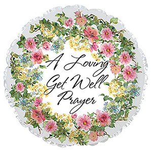 LOONBALLOON Get Well Balloons - 17 inch FLORAL PRAYER (2 pcs set): Cheerful Decor for Sending Well Wishes - 1 of 1