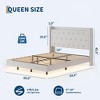 Floating Bed Frame, Queen Bed Frame, Velvet Upholstered Platform Bed with Storage Headboard, RGB LED Light, Wood Slats, Noise Free, Easy Assembly - 2 of 4
