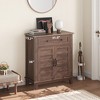 Farmhouse Style 31.5" Adjustable Storage Cabinet with 3-Tier Shelves – Rustic Kitchen & Dining Room Organizer, Multi-Functional Entryway White - 3 of 4