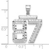 Black Bow Jewelry 14k White Gold, Varsity Collection, Large D/C Pendant, Number 87 - 2 of 3