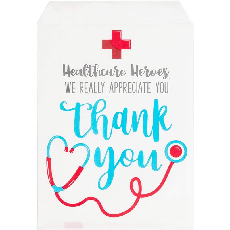 Sparkle and Bash 100 Pack Paper Treat Bags for Nurse Appreciation, Thank You Party Favor Bags for Cookie, Goodie, Gifts, 5 x 7.5 in, 4 of 9