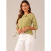 Allegra K Women's Vintage 3/4 Sleeve Boat Neck Ruffled Dots Print Blouse - 2 of 4