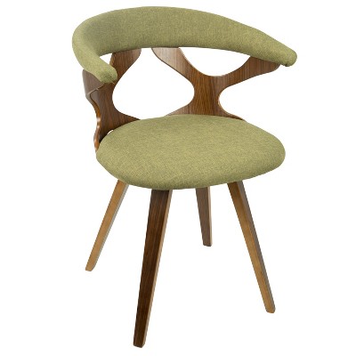 Green Upholstered Wood Side Chair with Swivel Seat