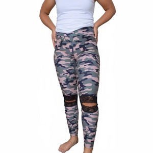Women's Lace Ankle Leggings - Shirley Stone - 1 of 2