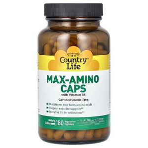 Country Life Max-Amino Caps with Vitamin B-6, 180 Vegetarian Capsules - 1 of 3