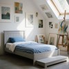 Infurnic Beds, Platform Bed with 6 Heavy Duty Legs Support and Headboard, No Box Spring Needed for Bedroom, Gray, 80"*50"*40" - 3 of 4