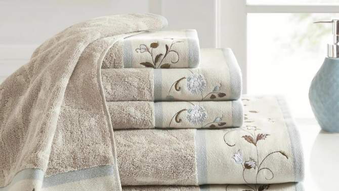 6pc Monroe Embroidered Cotton Jacquard Towel Set - Madison Park, 2 of 9, play video