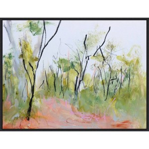 30" x 23" Loop Trail Through Swamp Oak Woodland by Ann Gordon Framed Canvas Wall Art Print - Amanti Art: Modern Lithograph, Polystyrene Frame - 1 of 4