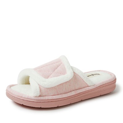 Image of Dearfoams Women's Orla Adjustable Sweatshirt Slide Slippers - Pale Mauve Size XL