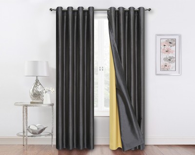 GoodGram Kate Aurora Living 2 Pack Double Layered 100% Blackout And Sheer Window Curtains