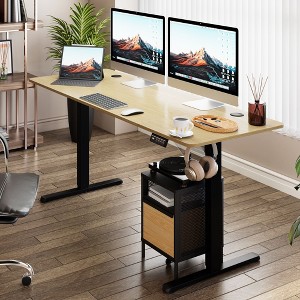 Celebalcony 63''Adjustable Height Standing Desk Yellow Desktop Black Frame - 1 of 4