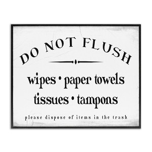 Stupell Industries Don't Flush Garbage Items Bathroom Sign Framed Giclee Art - 1 of 4