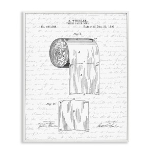 Stupell Industries Vintage Toilet Paper Roll Patent Framed Giclee Art - 1 of 4