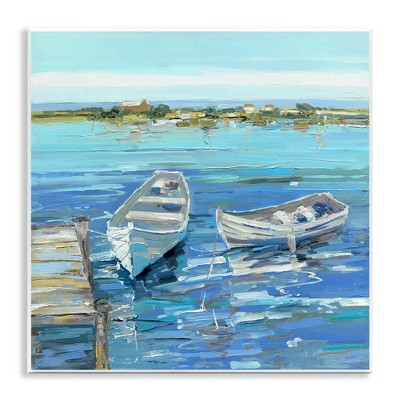 Stupell Industries Serene Rowboats at Dock, 12" x 12"