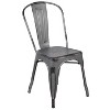 Emma and Oliver Commercial Grade 4 Pack Distressed Metal Indoor-Outdoor Stackable Chair - 3 of 4
