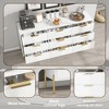 ORRD 9-Drawer White Dresser with Gold Pulls & Metal Feet – Modern Storage Cabinet for Hallway, Entryway & Living Room - 3 of 4