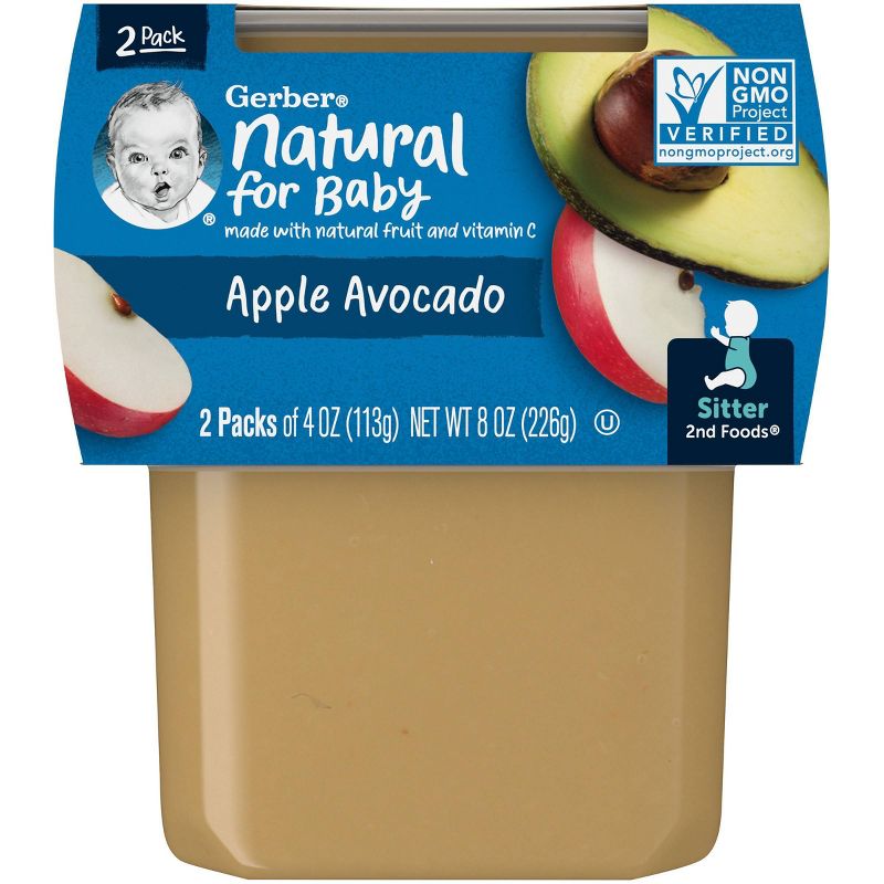 Gerber Sitter 2nd Foods Apple Avocado Baby Meals - 2ct/8oz, 4 of 7