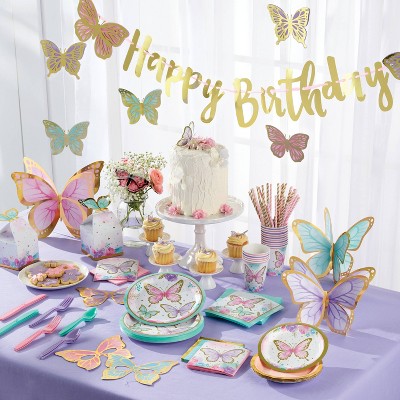 Golden Butterfly Party Supplies Collection
