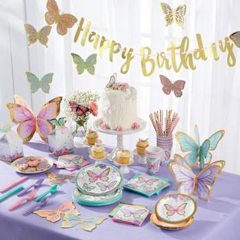 Golden Butterfly Party Supplies Collection
