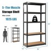 Costway 2PCS 72'' Heavy Duty Storage Shelf Steel Metal Garage Rack 5 Level Adjustable - 2 of 4