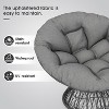 NicBex Ergonomic Accent Chair Swivel Chair with 360 Degree Rattan Chair with Cloud Thick Density Fabric Cushion for Living Room, Bedroom - 3 of 4