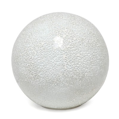 1 Light Mosaic Stone Ball Table Lamp White - Simple Designs