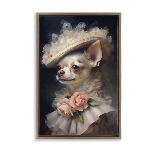 Stupell Industries Classic Fashion Chihuahua Black Framed Floater Canvas Wall Art - 1 of 4