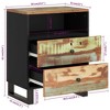 vidaXL Cabinet Accent Nightstand End Table with Storage Drawer Solid Wood - Multicolor - 4 of 4