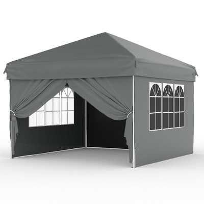 10X10 Instant Pop Up Canopy Tent with 4 Waterproof Sidewalls, Portable Outdoor Shelter for Camping, Beach, Parties